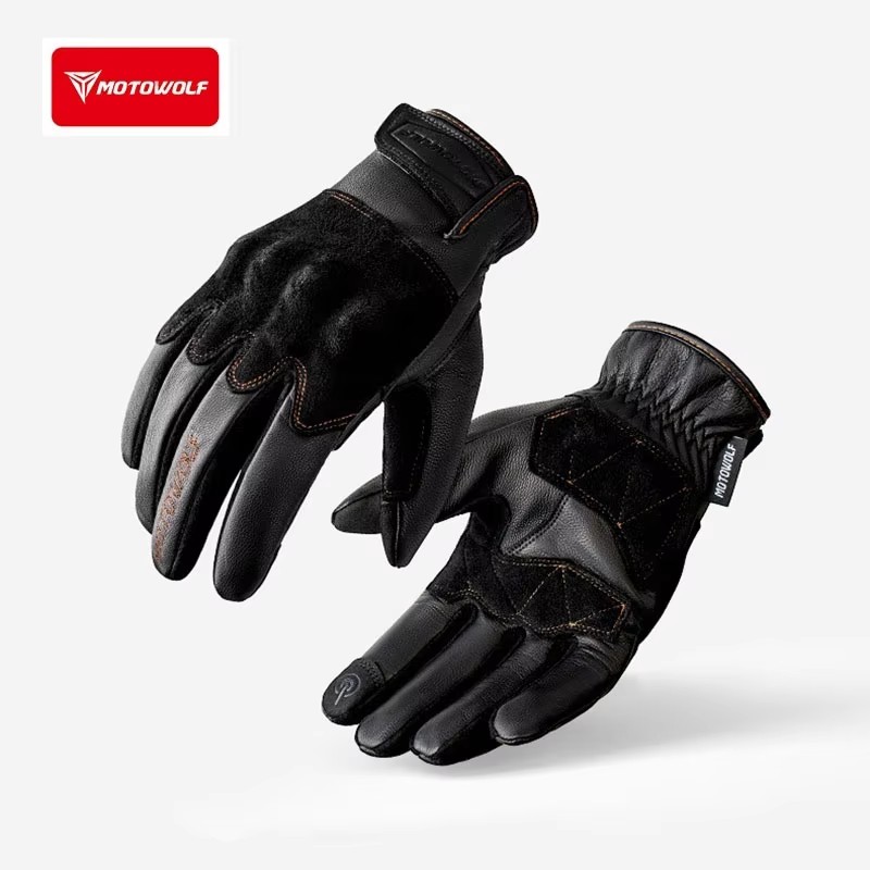 Leather Motorcycle Gloves Retr - Motorcycle Glove Knuckle ulasan dan harga