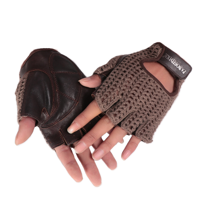 Unisex Summer Half Finger Retr - Leather Driving Glove ulasan dan harga