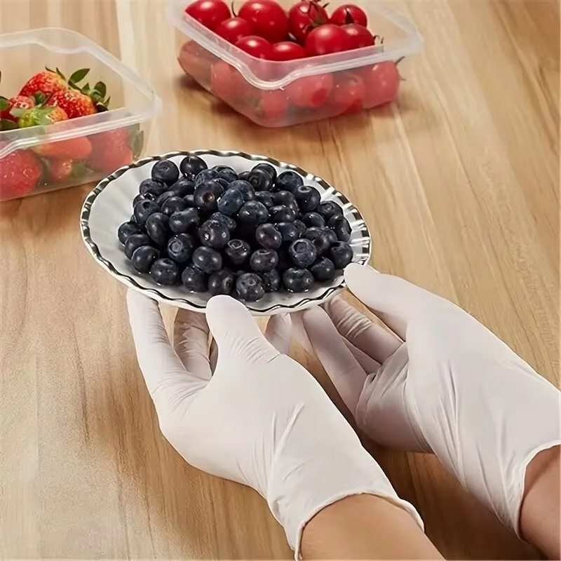 10/20/50/100PCS White Nitrile  - Latex Disposable Glove ulasan dan harga